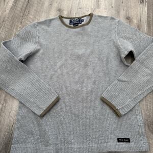 POLO SPORT Ralph Lauren Ribbed Thermal Long Sleeve T-Shirt Mens Size Medium Gray